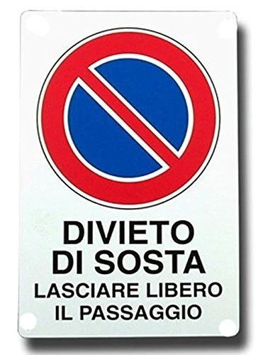 Cartello Divieto Di Sosta 45x30 Cm | Alluminio Rifrangente Classe 1 Per Esterno, 'Lasciare Libero Il Passaggio' - 2