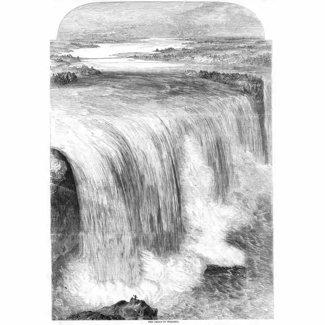 CANADA The Falls at Niagara - Antique Print 1859