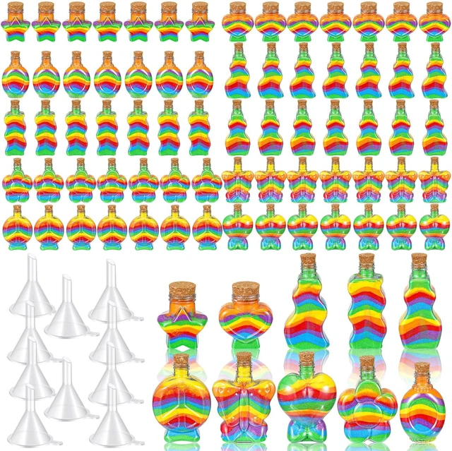 Plastic Sand Art Bottles Bulk with Cork Stoppers Sand Containers for Sand Art Co
