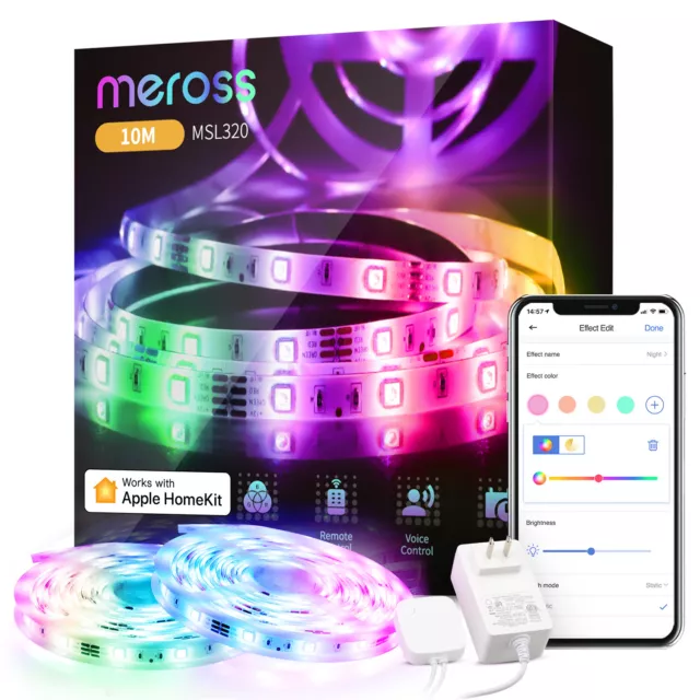 Meross Tiras LED WiFi Luces LED RGB 10M (5m*2) Tira de Luz IP20 12V