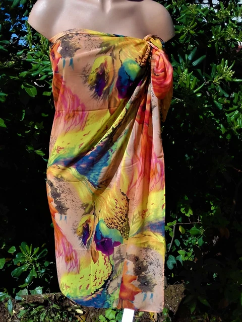 Paréo + Chapeau été Motifs Malagasy Lambahoany - Taille Unique, Couleurs Vives
