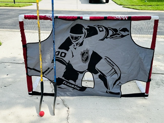 Mylec Hockey Goal Net, Sharp Shooter Insert, Sticks & Ball Included, Easy Store