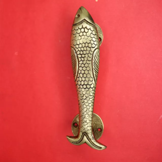 Fish Shape Victorian Repro Handcrafted Brass Drawer Window Door Pull Handle Knob