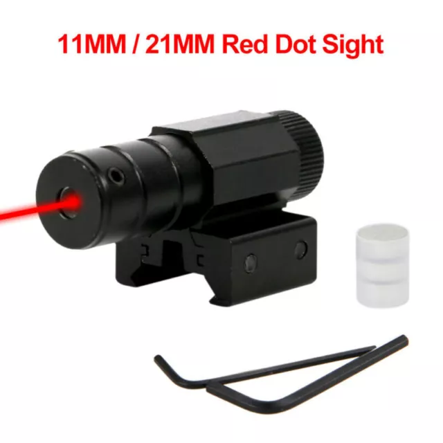 Tactical Red Laser Dot Sight Scope+Air Gun Rifle Pistol 11/20mm Rail Picatinny