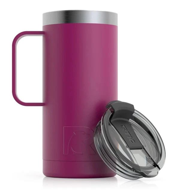 RTIC 16oz Stainless Steel Vacuum-Insulated Travel Mug - Teal, Maroon, ETC NEW 4