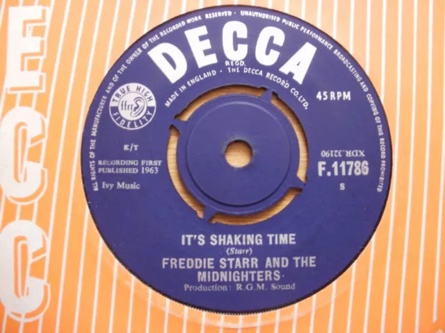 RGM Rocker!!  Freddie Starr & Midnighters  "It`s Shaking Time"  1963  Decca  M-