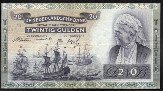 PAYS BAS ; 20 Gulden ; EMMA ; 3 Octobre 1940 ; Pick#53 / L24 PAYS BAS ; 20 Gulden ; EMMA ; 3 Octobre 1940 ; Pick#53 / L24