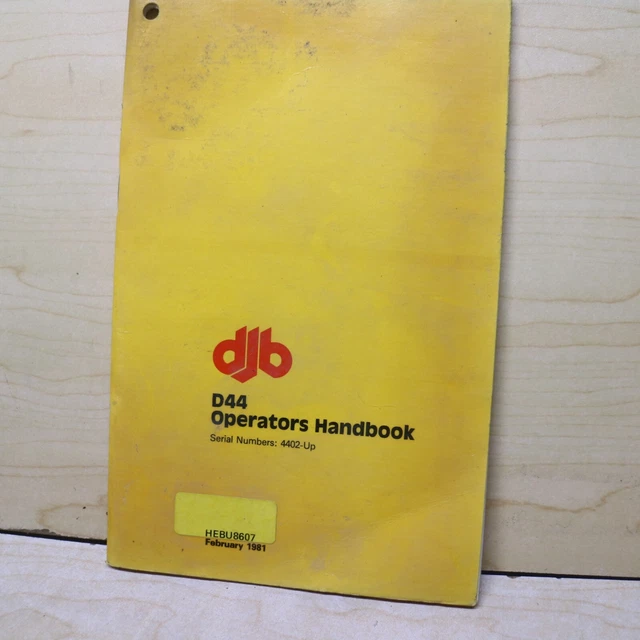 CATERPILLAR DJB D44 Articulated Dump Truck Owner Operator Manual