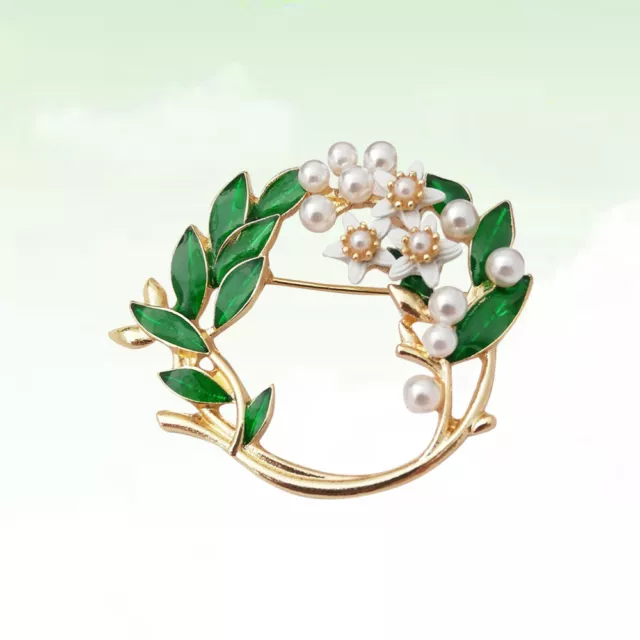 Flower Pearl Brooch Exquisite Lapel Pin Corsage Breastpin Alloy