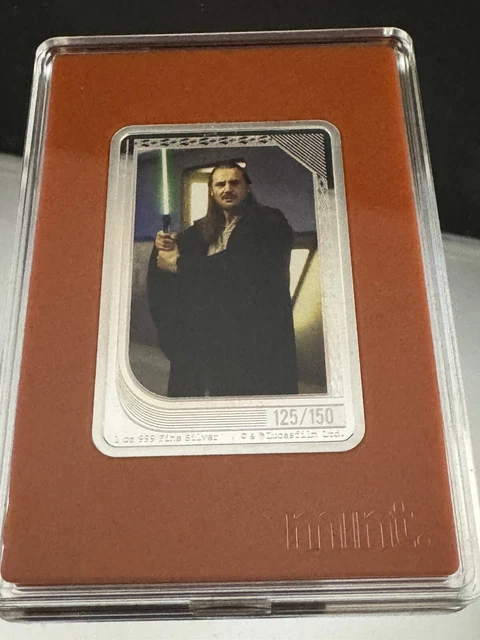 2023 Niue Star Wars Mint Trading Cards Qui-Gon Jinn .999 Silver Coin