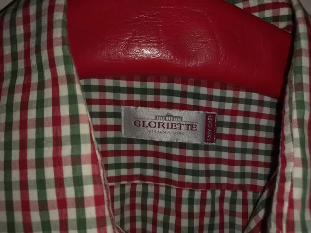 Gloriette Grün rot karriertes Hemd Trachten Größe 45 Oktoberfest Made in Austria 2