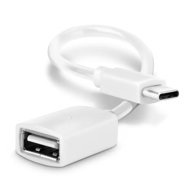 USB OTG Kabel für Samsung Galaxy A11 (SM-A115) OTG Adapter USB C weiß PVC
