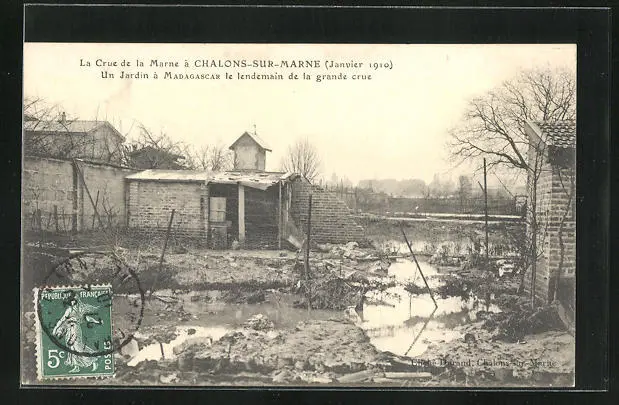 CPA Chalons-sur-Marne, La Crue de la Marne, inondation Januar 1910 1910