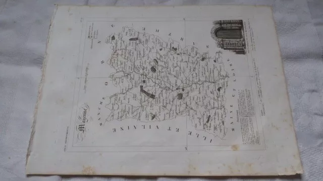 Atlas Departemental  Carte De Departement Mayenne 19E