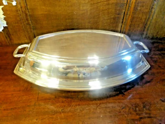 VGC Silver Plated BARKER BROS ENTREE DISH with LID  - 11.75" max length