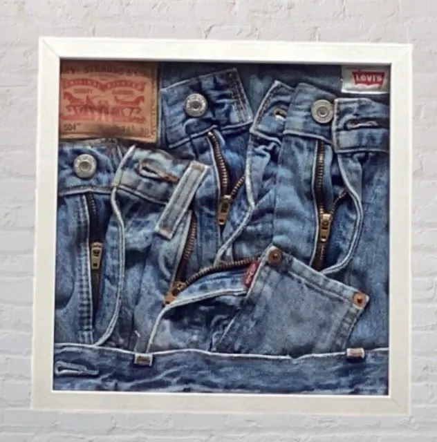 ART PICTURE LEVI’S Jeans | 504 Denim Zips and Pockets Vintage Wall Art ...