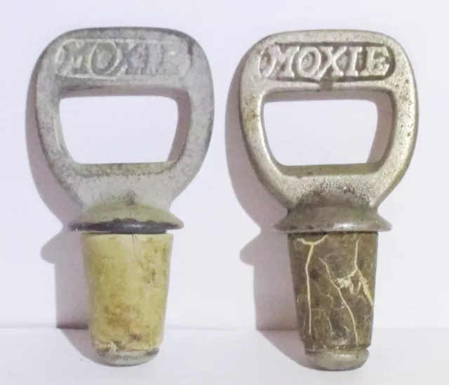 Moxie Bottle Opener & Stopper Lot of 2 Antique Vintage Soda Pop Metal Openers
