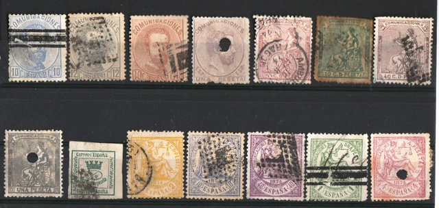 Timbres anciens d'Espagne à partir de 1873, aucun doublon
