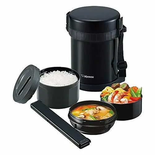 Zojirushi keeping warm lunch box about 3 rice bowls SL-GH18-BA NEW from Japan 2
