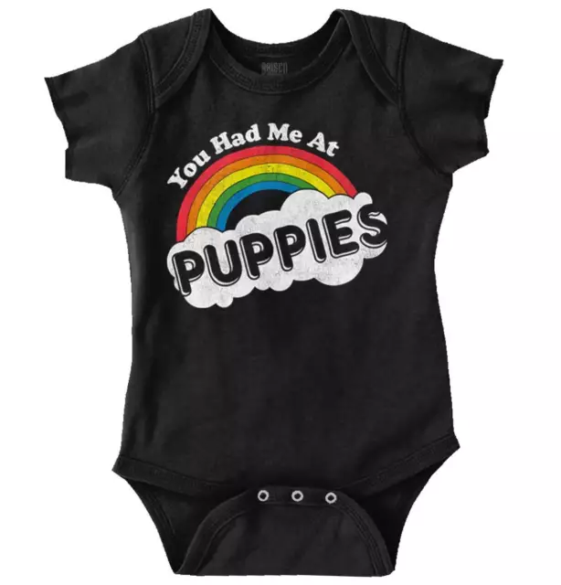 You Had Me At Puppies Adorable Magical Cute Rainbow Dog Romper Bodysuit