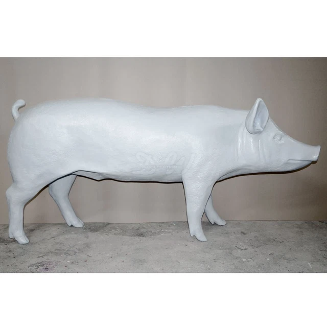 SCHWEIN LEBENSGROSS 160 cm ROHLING DEKO Garten Tier Figur BAUERNHOF
