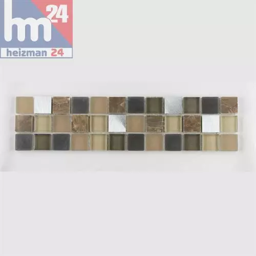 Mosaik Llevant Glas Naturstein Metall Bordüre 29,5 x 7,5 x 0,8 cm