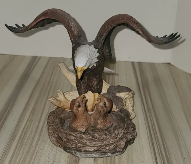 Vintage Westminster Ceramic Bald Eagle Baby Birds in Nest Taiwan