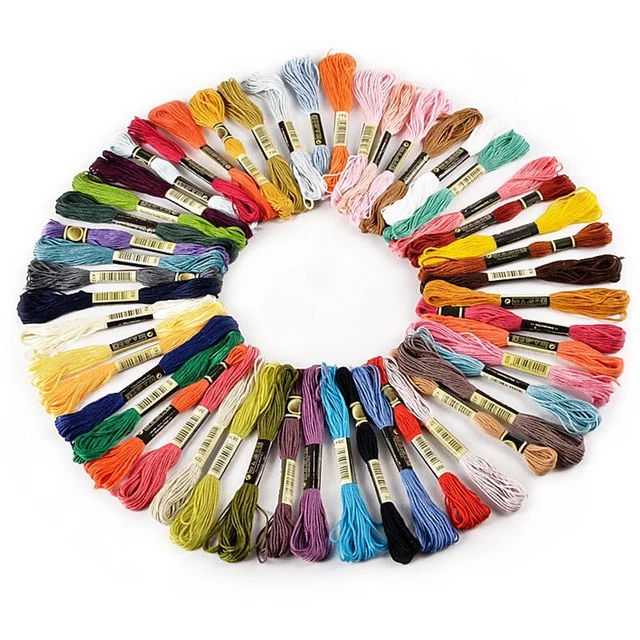 50/100 Colores Hilo de Algodón Hilo de Costura Punto de Cruz Hilo Tú Mismo Hogar