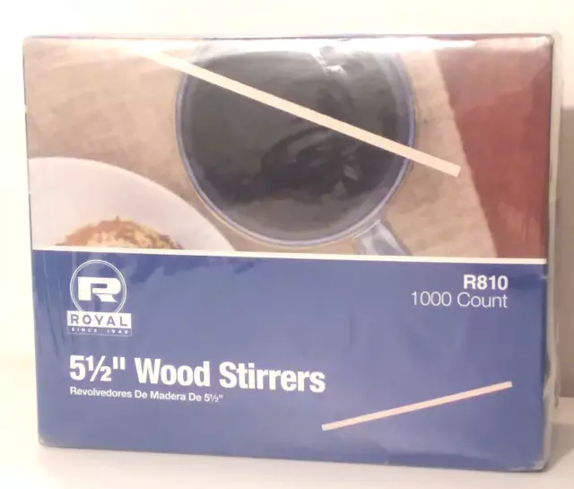 1000 WOOD Coffee Stirrers 5.5" Craft Popsicle Cupcake Flat Wooden Sticks R810
