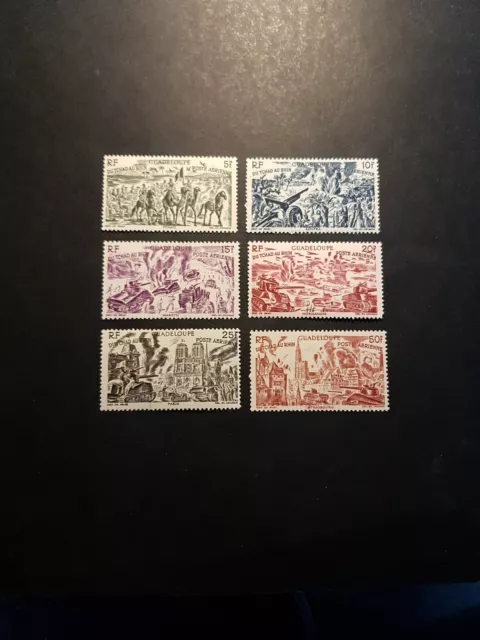 Timbre France Colonie Guadeloupe Poste Aérienne Pa N°7/12 Neuf * Mh 1946