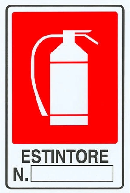 DOBO 12x Cartello ESTINTORE N Plastificato 20x30 cm Targa segnaletica direzionale Sicurezza sul Lavoro Tabella Avvertimento in plastica 12 cartelli PVC
