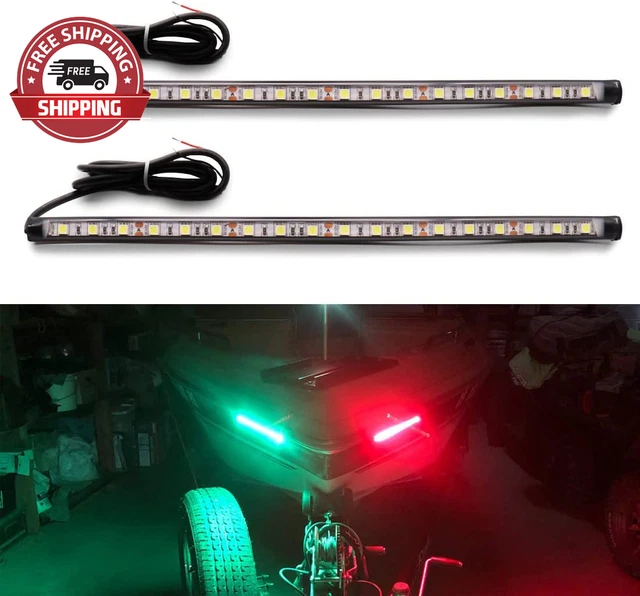 Navigation Lights for Boats Led, Boat Red and Green Bow Lights, Boat Night Fishi