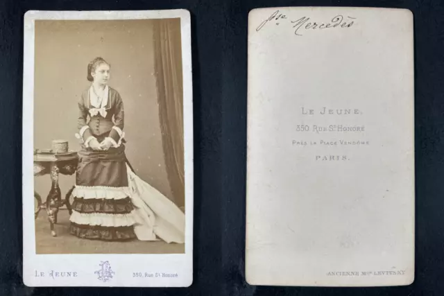 Le Jeune, Paris, Mercedes Orléans, reine Espagne Vintage cdv albumen print.Mar