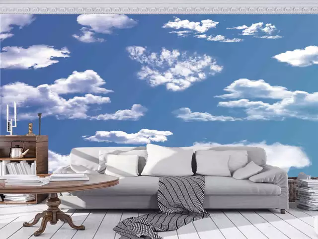 Promising Pure Cloud 3D Full Wall Mural Photo Wallpaper Printing Home Kids Decor