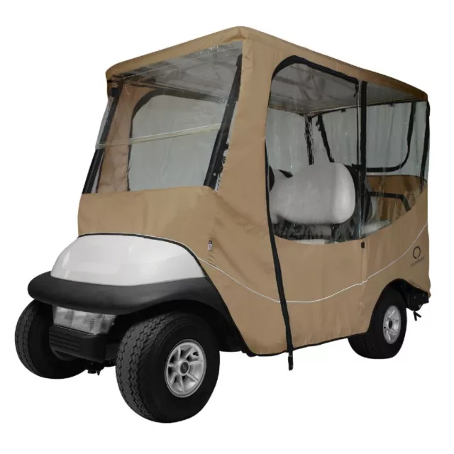 Classic Accessories Fairway 4 Person Golf Cart Travel Cab Enclosure Khaki