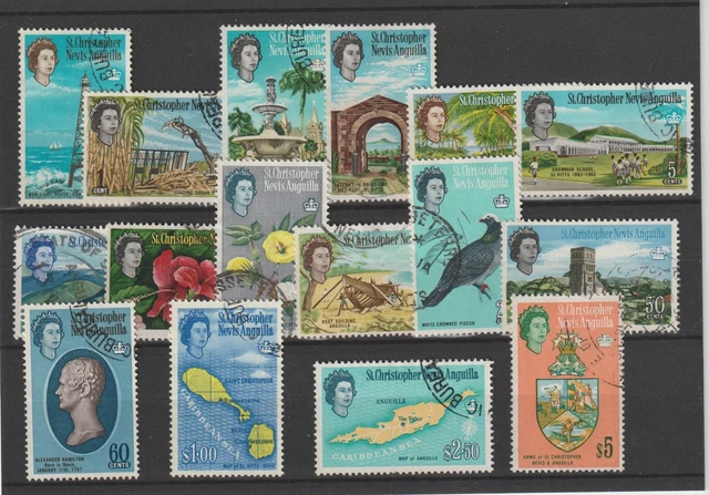 St Christopher Nevis Anguilla 1963-68 Définitif 16 Val.usati MF120410