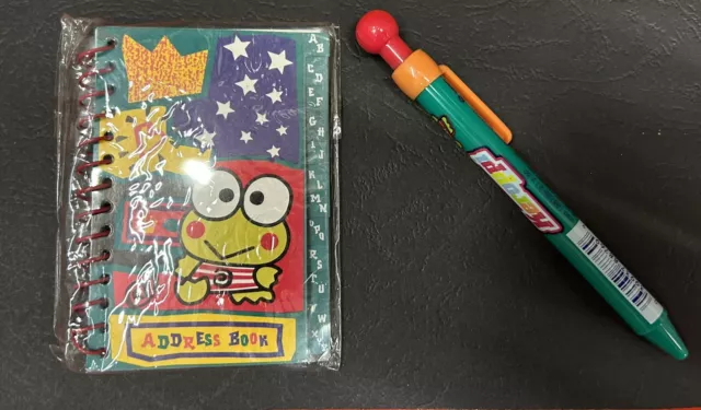 Kero Keroppi Penna + Rubrica Anni 90 Rare Bellissime
