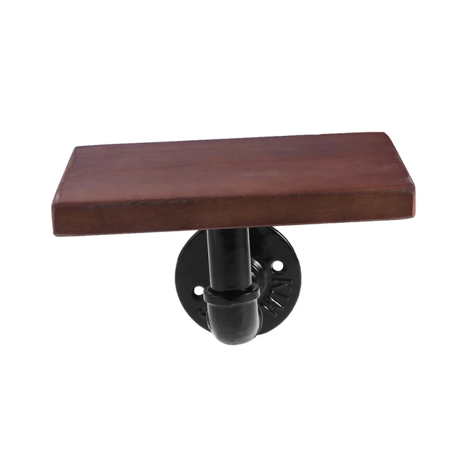 WROUGHT IRON SOLID Wood Partition Wall Mount Shelf Floating Shelves