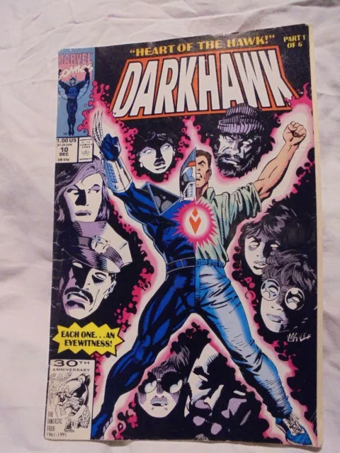 Marvel Comics Darkhawk 10 Vol. 1 No. 10 Dec. 1991 Good condition