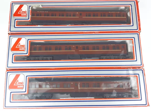 Lima Nswgr Mbe First/Tam Sleeping 12-Wheel Cars X 3 Very Good Cond Boxed Ho(Ds)