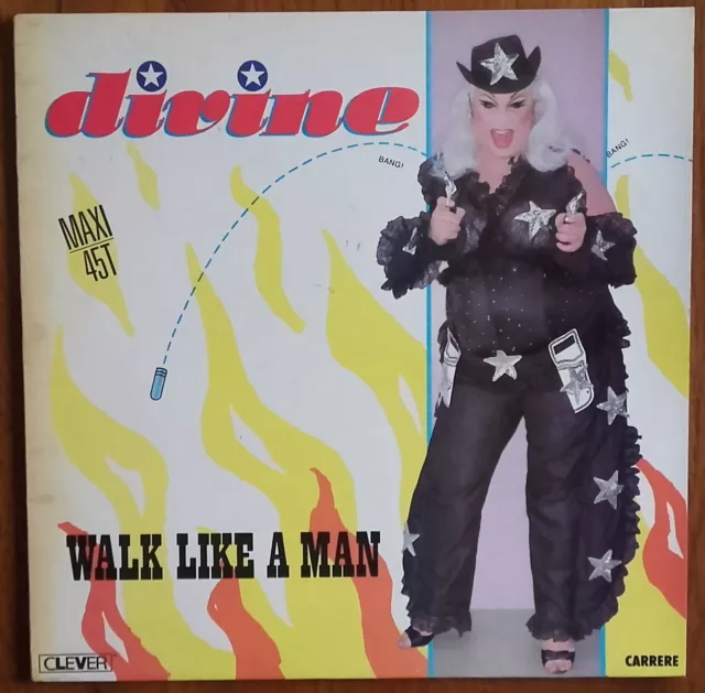 DISQUE VINYLE MAXI 45t 12" DIVINE « Walk like a man »  HIGH ENERGY FRANCE 1985