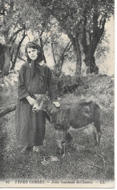 Carte Postale Ancienne – Corse – Bergère Corse – Noir Et Blanc – Années 1900 (2A)