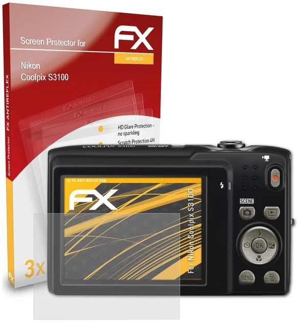 atFoliX 3x Screen Protection Film for Nikon Coolpix S3100 matt&shockproof