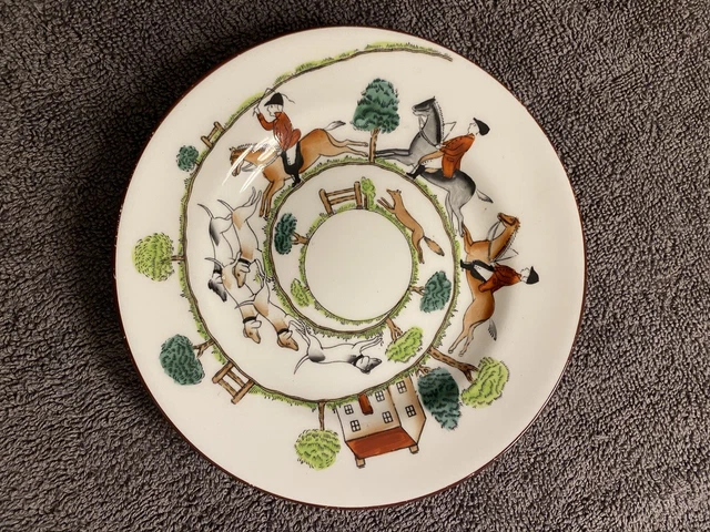 1 x Crown Staffordshire Jagdbühnenplatten (ca. 8,5"")