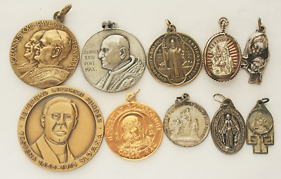 Lote de 10 medallas religiosas vintage cristianismo