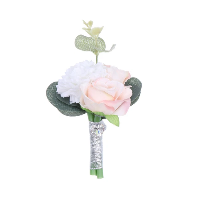 Corsage da polso per sposa, fiore all'occhiello dello sposo, corsage di rose bianche, tasca con occhiello, corsage per matrimonio, accessori per corsage di fiori per damigelle - Italia