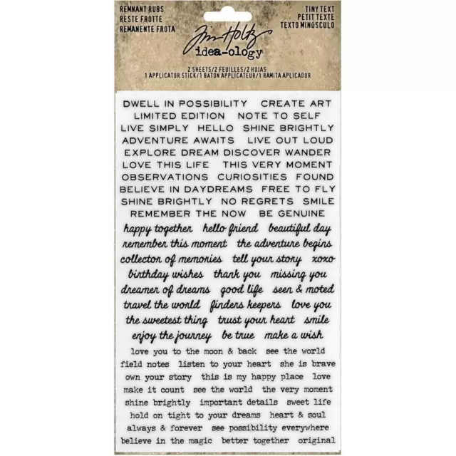 Tim Holtz dea-Ology Remnant Rubs - Tiny Text, TH93695