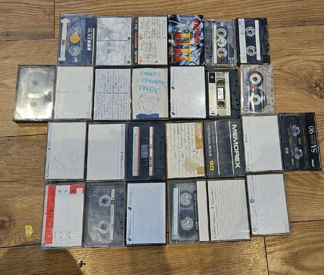 BUNDLE OF 26 Varied Prerecorded Rerecordable Cassette Tapes GC £14.99