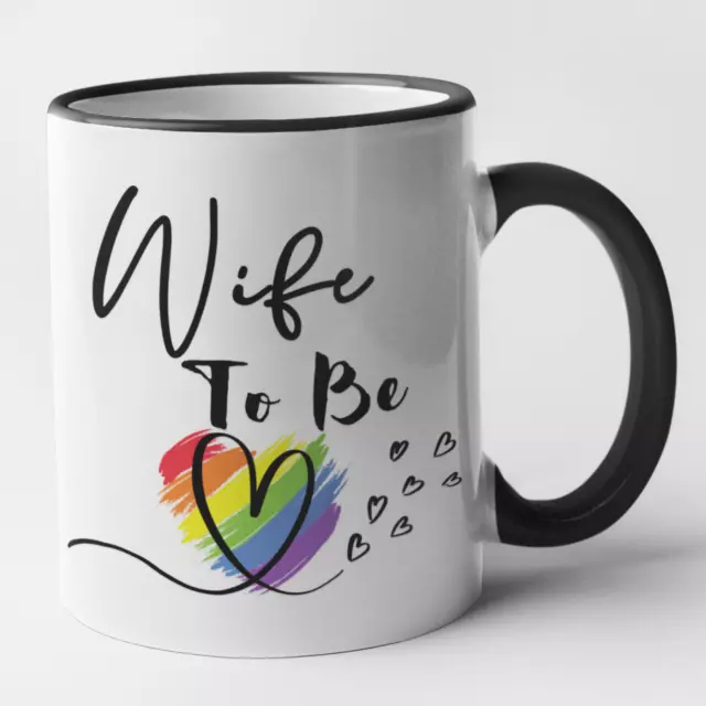 Set fidanzamento moglie e moglie per essere coppie due tazze regalo anniversario lesbica LGBT 3