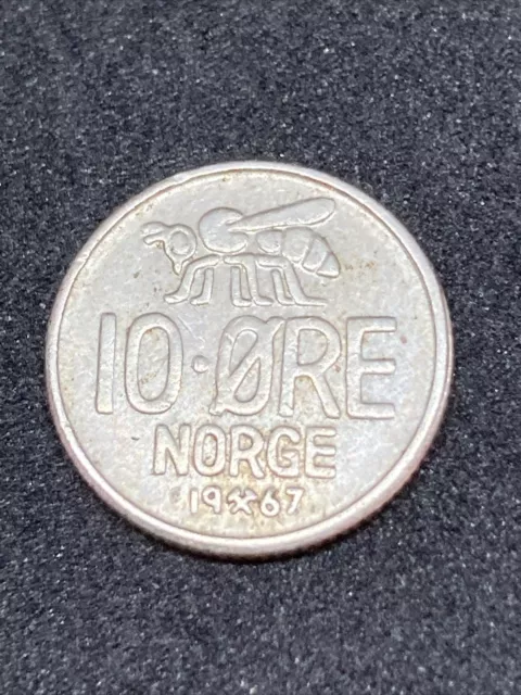 1967 Norway 🇳🇴 10 Ore Coin